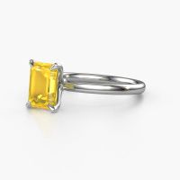 Image of Engagement Ring Crystal Eme 1<br/>950 platinum<br/>Yellow sapphire 8x6 mm