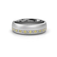 Image of Wedding ring WH0303L36BMP<br/>585 white gold ±6x2 mm<br/>Yellow sapphire