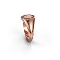 Image of Pinky ring floris oval 1<br/>585 rose gold<br/>Sapphire 1.2 mm