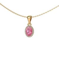 Image of Pendant seline ovl<br/>585 gold<br/>Pink sapphire 7x5 mm