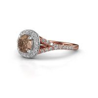Afbeelding van Verlovingsring Pamela CUS 585 rosé goud bruine diamant 1.212 crt