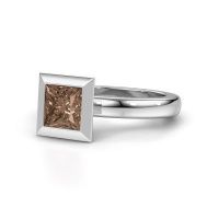 Image of Stacking ring Trudy Square 950 platinum brown diamond 1.30 crt
