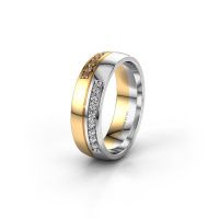 Image of Wedding ring WH0213L26AP<br/>585 gold ±6x1.7 mm<br/>Brown diamond