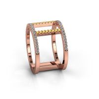 Afbeelding van Ring Amee 585 rosé goud gele saffier 1.2 mm