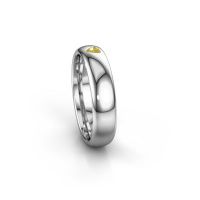 Image of Friendship ring WH0101L35BPHRT<br/>585 white gold ±5x2 mm<br/>Yellow sapphire