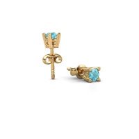 Image of Stud earrings Cather 585 gold blue topaz 3.7 mm