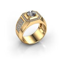 Image of Men's ring pavan<br/>375 gold<br/>diamond 1.918 crt