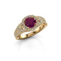 Image of Engagement ring Darla 585 gold rhodolite 6.5 mm