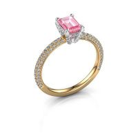 Image of Engagement ring saskia eme 2<br/>585 gold<br/>Pink sapphire 6.5x4.5 mm