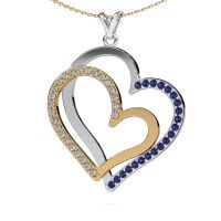 Image de Collier Cathy<br/>585 or blanc<br/>Saphir 1.8 mm