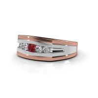 Image de Bague pour homme Huub<br/>585 or rose<br/>Rubis 3.7 mm