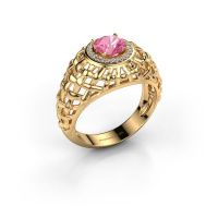 Afbeelding van Pinkring Jens 585 goud roze saffier 6.5 mm