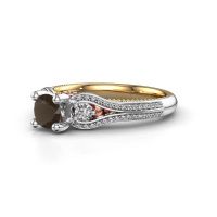 Afbeelding van Verlovingsring Nikita<br/>585 goud<br/>Rookkwarts 5 mm