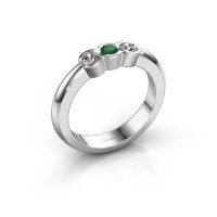 Afbeelding van Ring Lotte 3 950 platina smaragd 3 mm