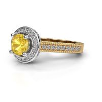 Afbeelding van Verlovingsring Joelle<br/>585 goud<br/>Gele saffier 6.5 mm