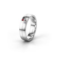 Image of Wedding ring WH0231L25BP<br/>950 platinum ±5x2 mm<br/>Ruby
