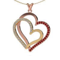 Image de Collier Cathy<br/>585 or rose<br/>Rubis 1.8 mm