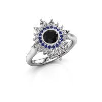 Image of Engagement ring Tianna 585 white gold black diamond 1.836 crt