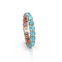 Image of Stackable ring Michelle full 3.4 585 rose gold blue topaz 3.4 mm