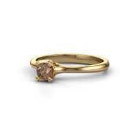 Image de Bague de fiançailles Isa 1 585 or jaune diamant brun 0.25 crt