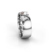 Image of Wedding ring WH0141L26BP<br/>950 platinum ±7x2 mm<br/>Brown diamond