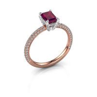 Image of Engagement ring saskia eme 2<br/>585 rose gold<br/>Rhodolite 6.5x4.5 mm