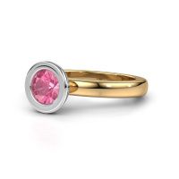 Image of Stacking ring Eloise Round 585 gold pink sapphire 6 mm