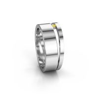 Afbeelding van Ring angie<br/>950 platina<br/>Gele saffier 2 mm