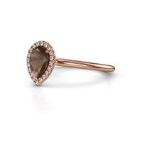 Image of Engagement ring seline per 1<br/>585 rose gold<br/>Smokey quartz 7x5 mm