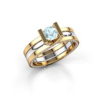 Image de Bague de fiançailles kenisha<br/>585 or jaune<br/>Aigue-marine 5 mm