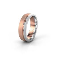 Image of Wedding ring WH0322L25AM<br/>585 rose gold ±6x1.7 mm<br/>Brown diamond