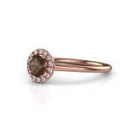 Image of Engagement ring seline rnd 1<br/>585 rose gold<br/>Smokey quartz 5 mm
