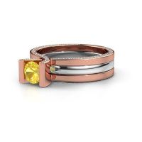 Image de Bague de fiançailles kenisha<br/>585 or rose<br/>Saphir jaune 5 mm