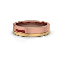 Image of Wedding ring WH0307L15AP<br/>585 rose gold ±5x1.7 mm<br/>Ruby