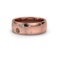 Image of Wedding ring WH0141L26BP<br/>585 rose gold ±7x2 mm<br/>Smokey quartz