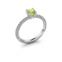 Image of Engagement ring saskia 2 cus<br/>950 platinum<br/>Peridot 4.5 mm