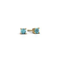 Image of Stud earrings Cather 585 gold blue topaz 3.7 mm