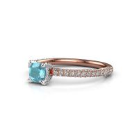 Image of Engagement ring saskia 2 cus<br/>585 rose gold<br/>Blue topaz 4.5 mm