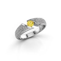 Image of Ring Hojalien 3<br/>585 white gold<br/>Yellow sapphire 4 mm