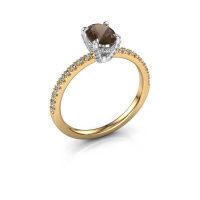 Image of Engagement ring saskia 1 ovl<br/>585 gold<br/>Smokey quartz 7x5 mm