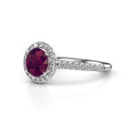 Image of Engagement ring seline rnd 2<br/>950 platinum<br/>Rhodolite 6.5 mm