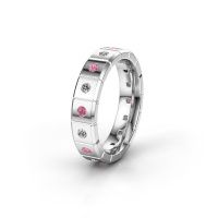Image of Weddings ring WH2055L15DP<br/>585 white gold ±5x2.4 mm<br/>Pink sapphire