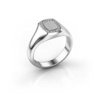 Image of Men's ring floris cushion 1<br/>950 platinum<br/>Lab-grown diamond 0.15 crt