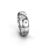 Afbeelding van Trouwring WH0317L36AP 950 platina bruine diamant ±6x1.7 mm