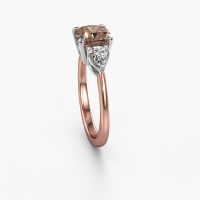 Afbeelding van Verlovingsring Chanou Cus<br/>585 rosé goud<br/>Bruine diamant 2.70 crt