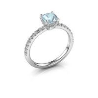 Image of Engagement ring saskia 1 cus<br/>585 white gold<br/>Aquamarine 5.5 mm