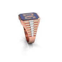 Image of Signet ring Stephan 2 585 rose gold diamond 0.124 crt