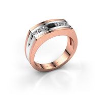 Image de Bague pour homme Huub<br/>585 or rose<br/>Diamant noir 0.60 crt