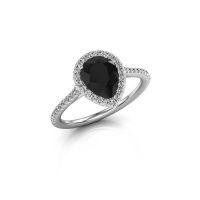 Image of Engagement ring seline per 2<br/>585 white gold<br/>Black diamond 1.545 crt
