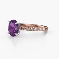 Image of Engagement Ring Crystal Ovl 2<br/>585 rose gold<br/>Amethyst 9x7 mm